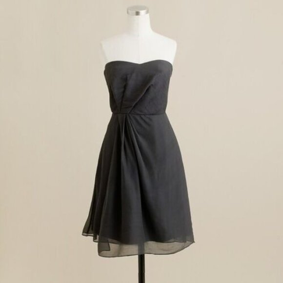 J. Crew Dresses & Skirts - J. Crew Leona Grey Silk Strapless Dress
